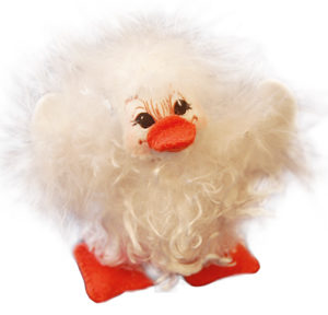3-inch Fluffy White Duck