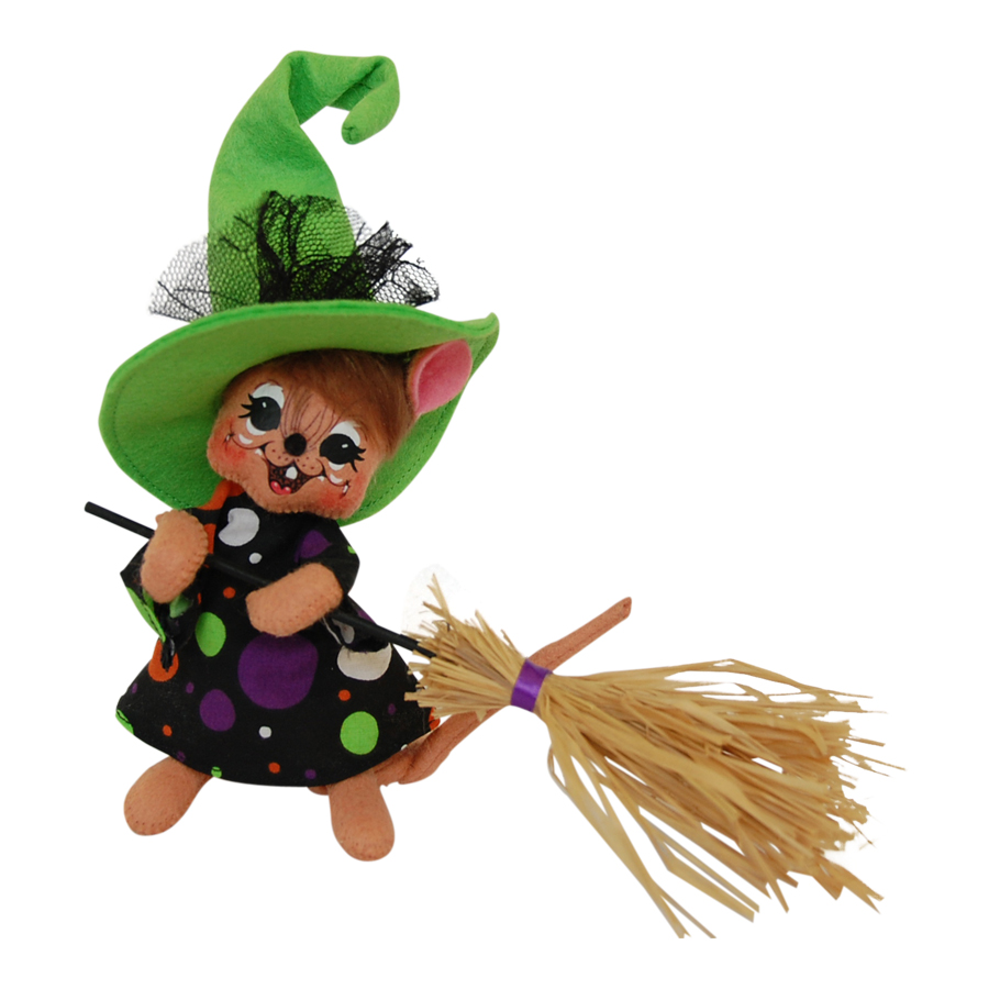 6in Spooky Dot Witch Mouse