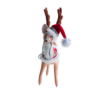 8" Silver Sparkle Reindeer