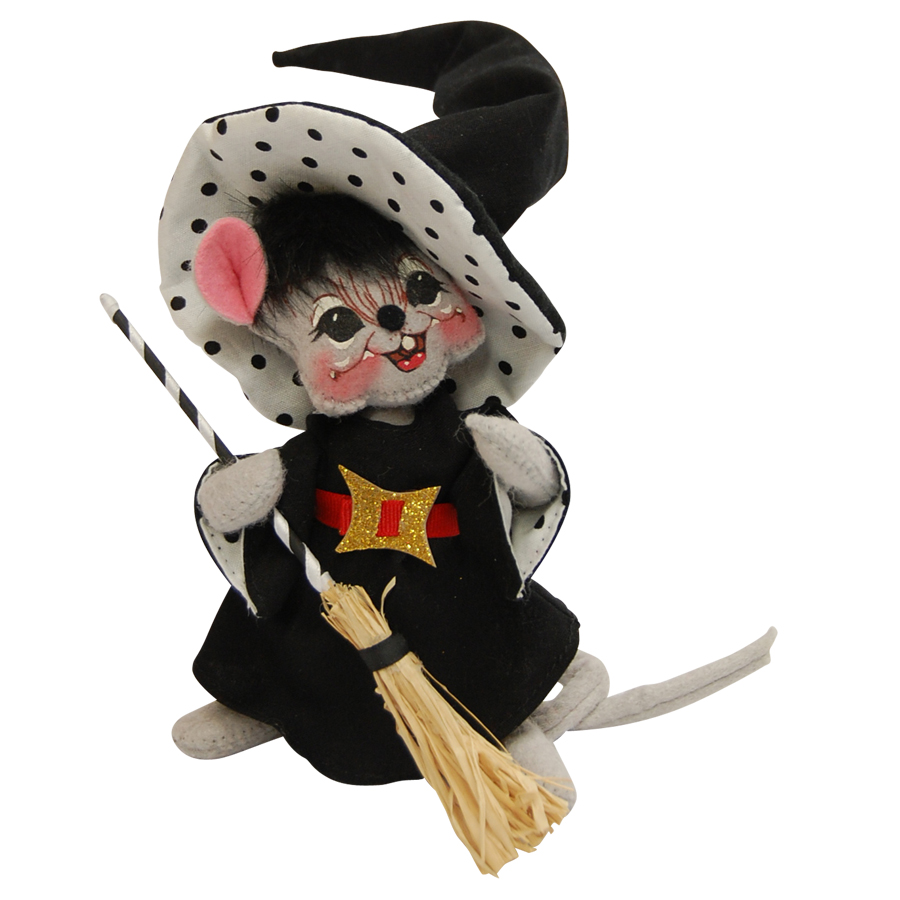 6in Polka Dot Witch Mouse