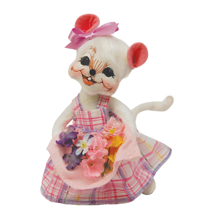 6-inch Spring Flowers Girl Mouse