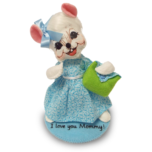 6 inch blue skies girl mouse with base