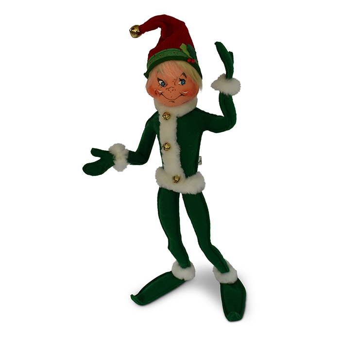 Annalee 14 in Jingle Bell Green Elf Doll Bendable Poses Holiday Christmas New 