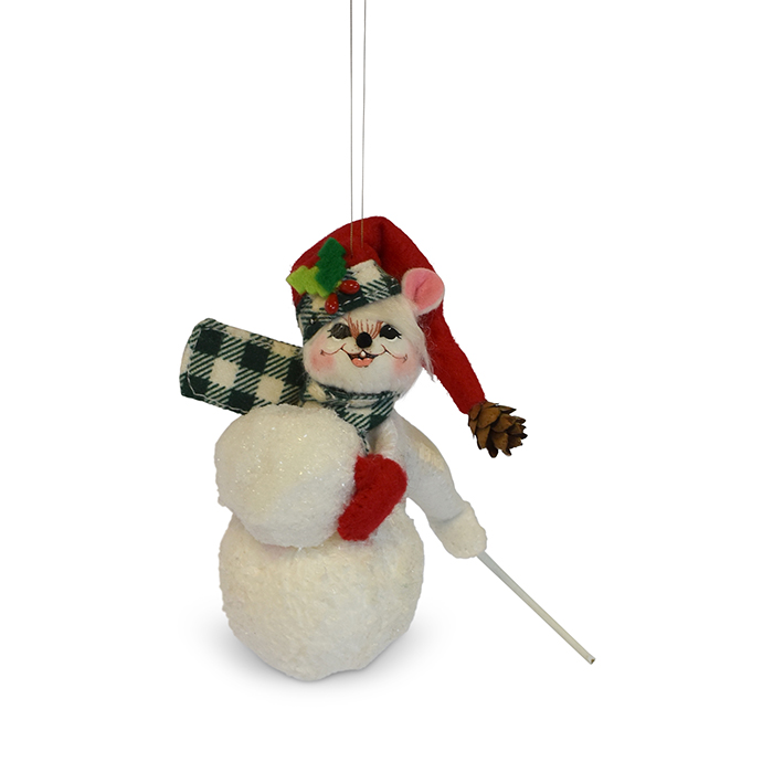 3 inch northwoods snowball mouse ornament