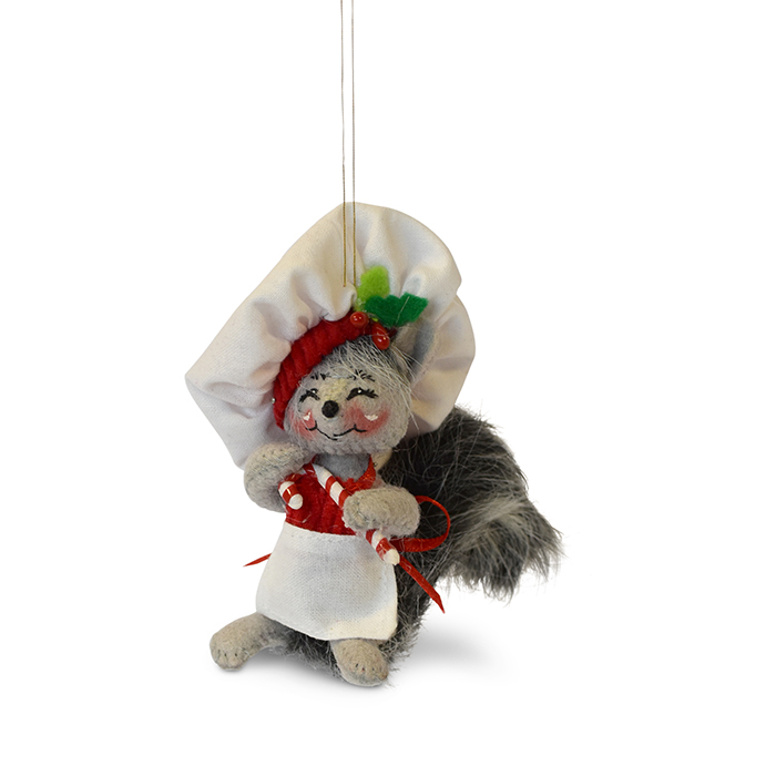 4 inch candy cane chef ornament