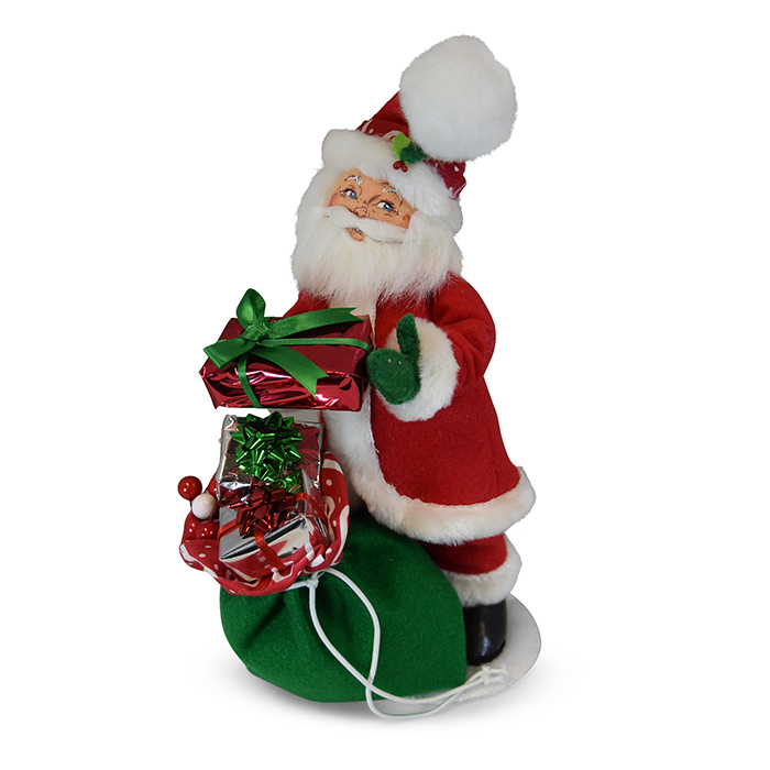 9 inch christmas swirl santa with toybag
