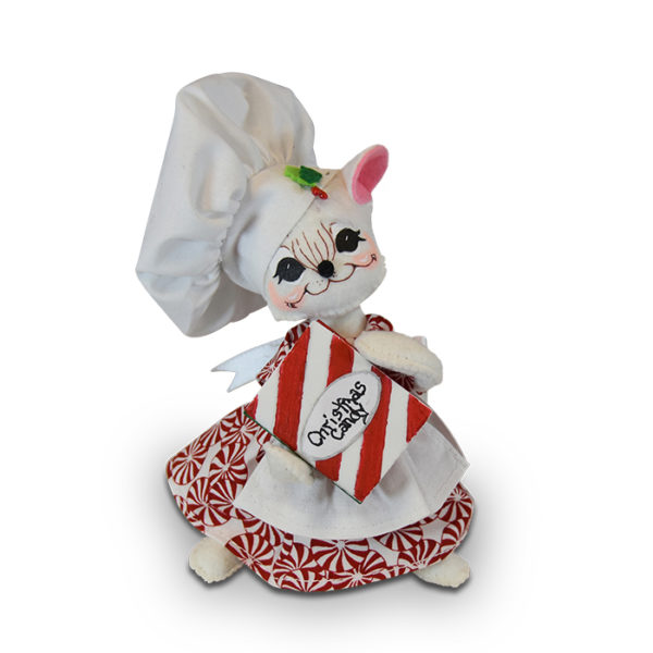 Annalee 3" Christmas Candy Girl Chef Mouse Ornament 2024 - Mint - 710624