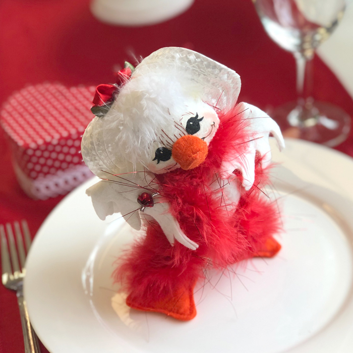 5 inch valentine duck decoration