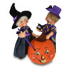 halloween kids painting pumpkin