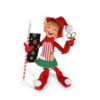 red christmas workshop elf with paint brush fabric and scissors