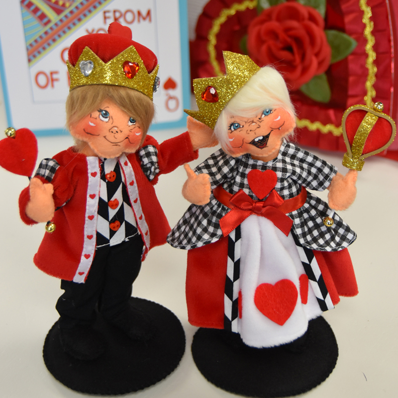Exclusive King And Queen Of Hearts Annalee Dolls