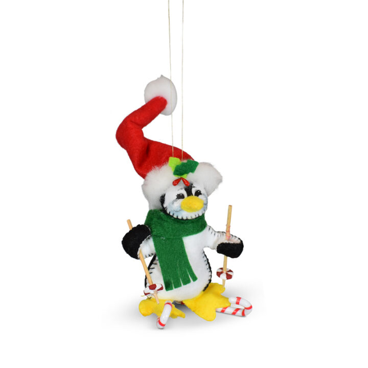710721 4in Candy Cane Skier Penguin