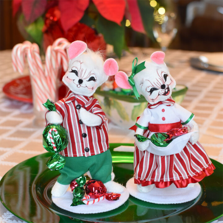Christmas Candy Mice - Holiday Kitchen Decor