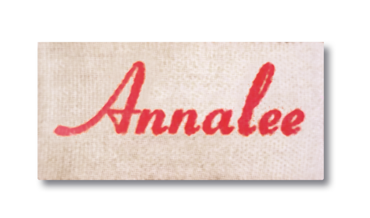 Woven Fabric Tag from 1954 with Pinked Edges