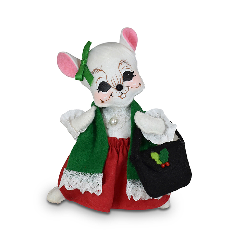 611322 6in Christmas Shopping Girl Mouse