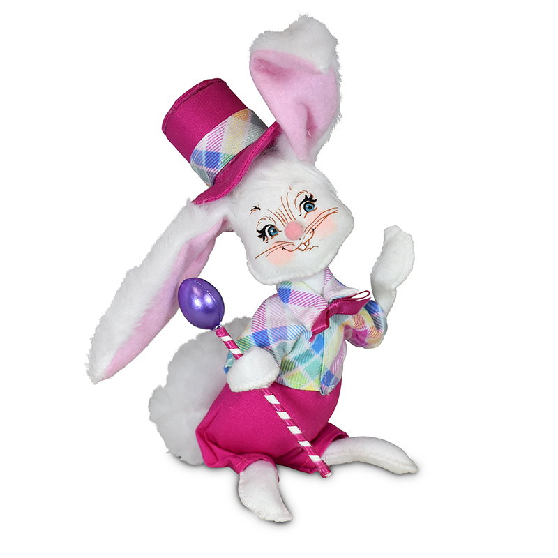 211623 6in Pink & Plaid Boy Bunny