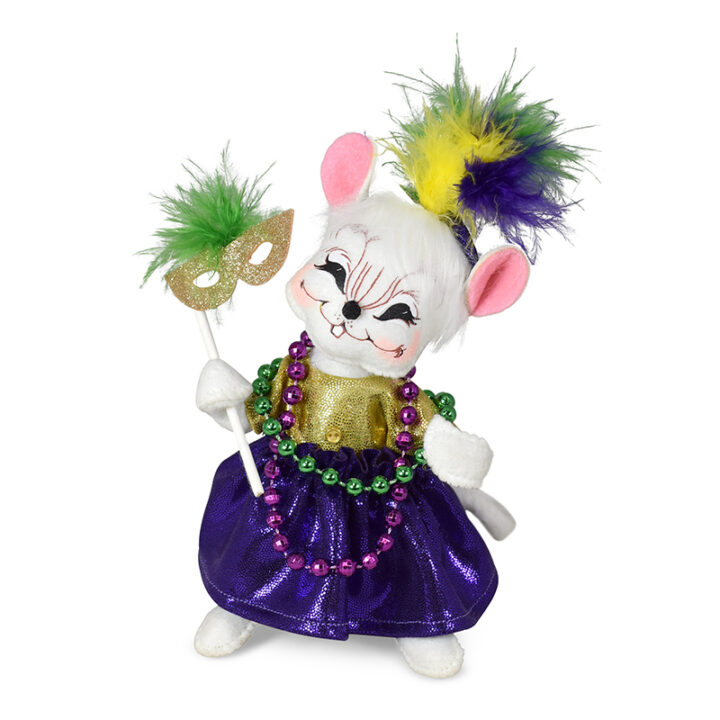 261923 6in Mardi Gras Girl Mouse