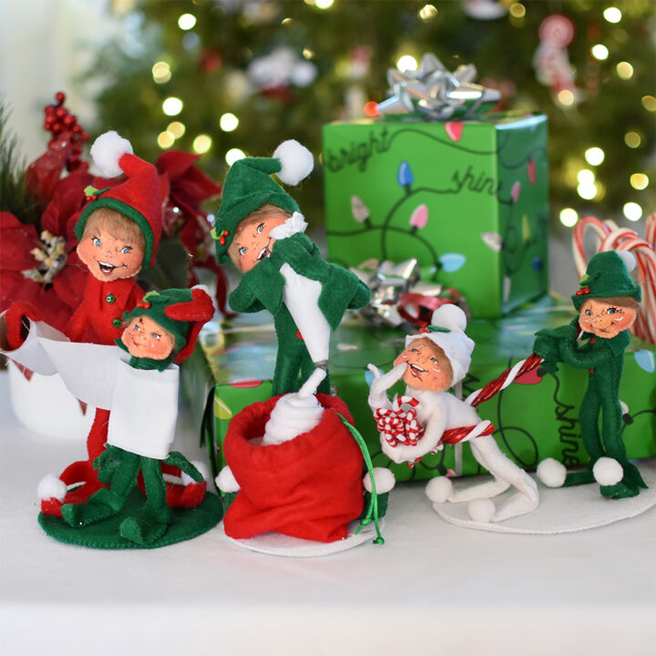 5in Naughty Candy Cane Elves - Annalee Dolls