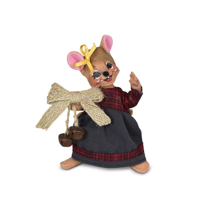 5in Plaid & Pine Mouse with Bells