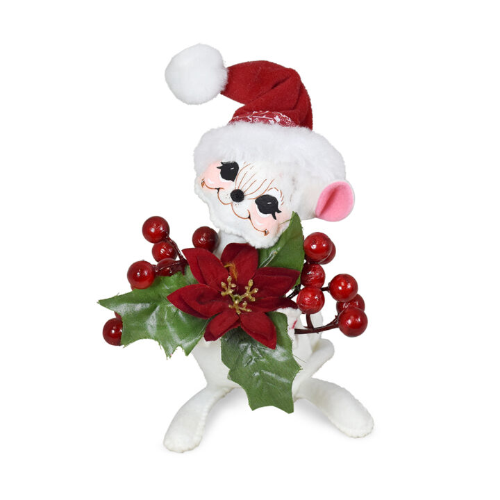 2023 Poinsettia Mouse Family - Annalee Dolls