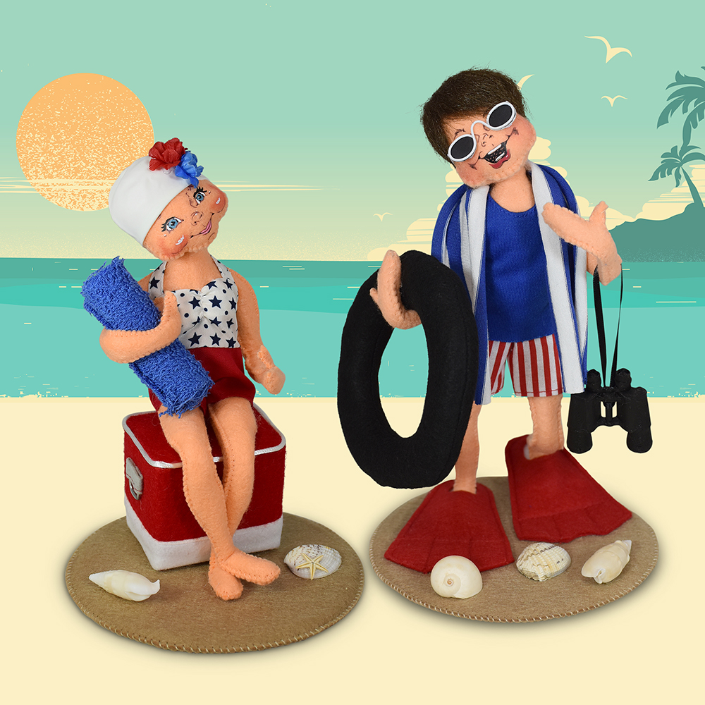 2023 Retro Beach Bathers - Annalee Dolls