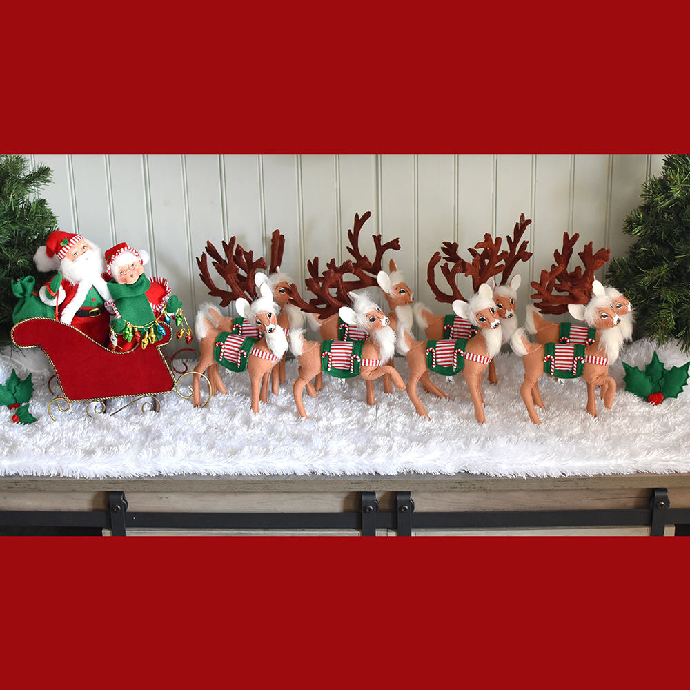 2023 9in Jolly Santa-Mrs-8 Reindeer Set-WEB