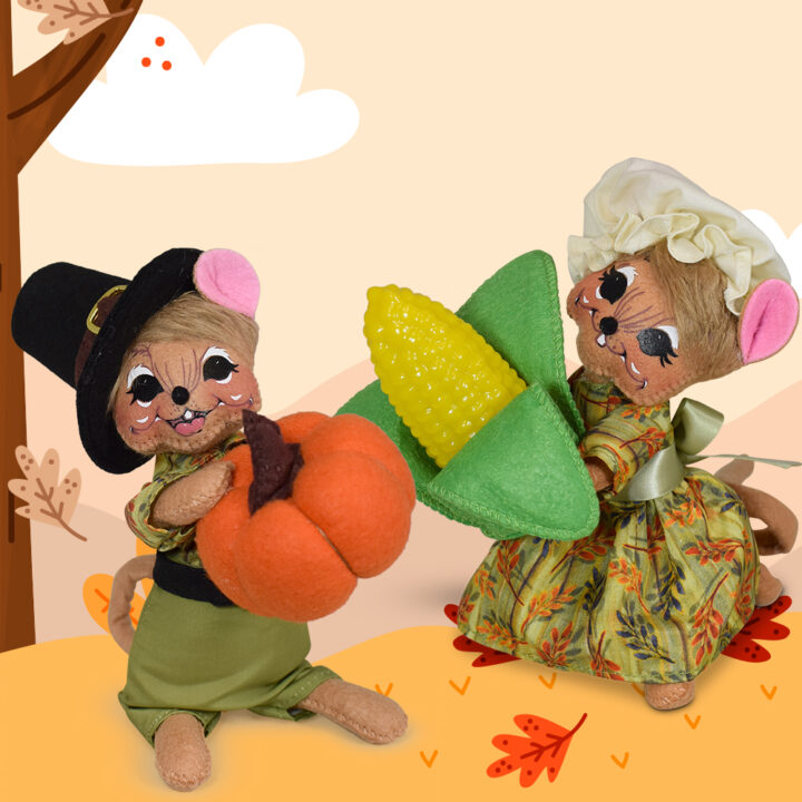 Fall Friends-6in Pilgrim Mouse Couple