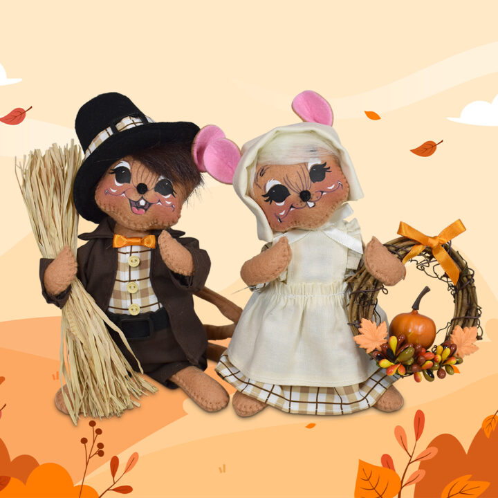 2024 Fall Friends - 6in Pilgrim Mouse Couple