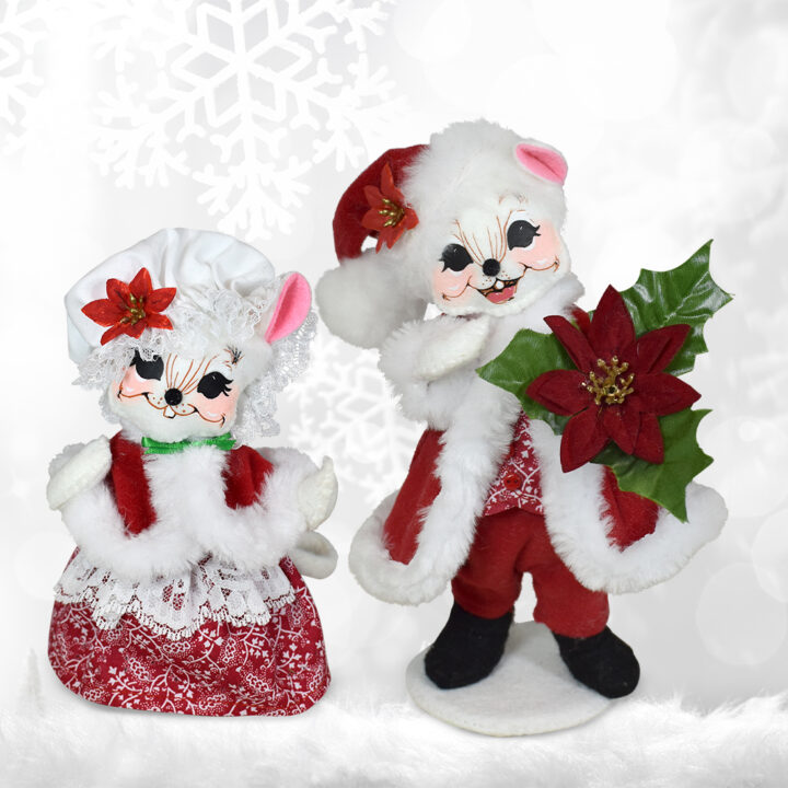 HohoBOGO 6in Poinsettias Mouse Couple