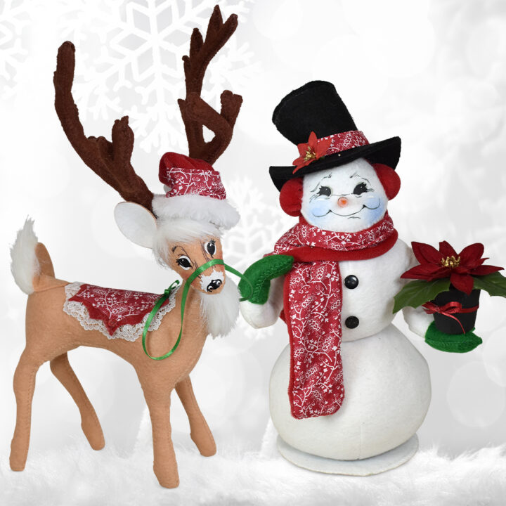 HohoBOGO Poinsettia Snowman + Deer Set