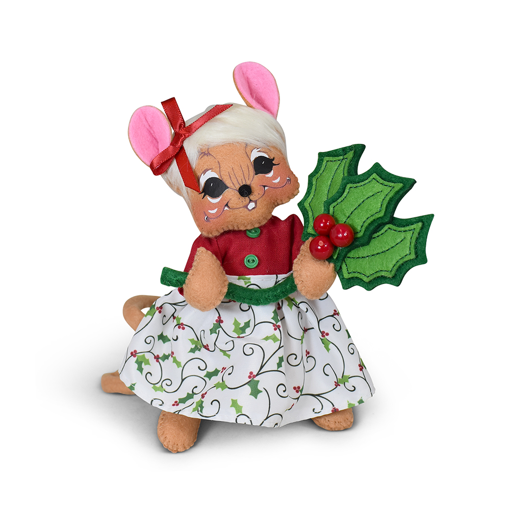 610925 6in Holly Jolly Girl Mouse