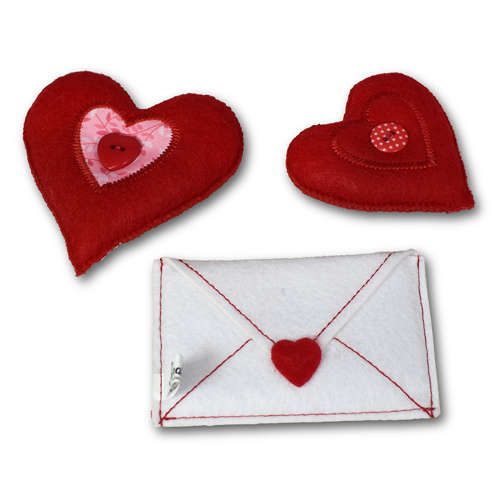 Set of Valentine Hearts & Envelope - Image 3
