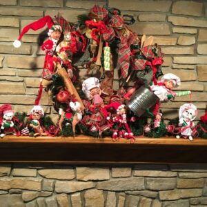 Annalee Wreath on the Fireplace Mantle