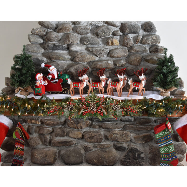2025 Holly Jolly Santa-Mrs+8 Reindeer Set