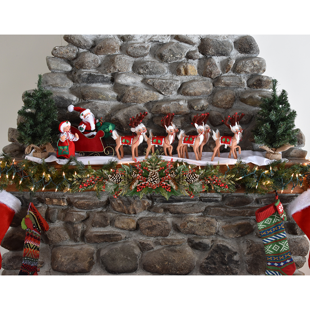 2025 Holly Jolly Santa-Mrs+8 Reindeer Set