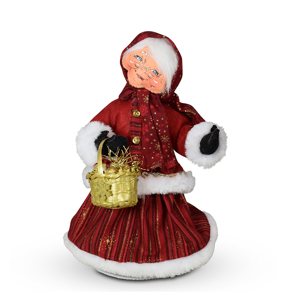 410526 9in Crimson & Gold Mrs Santa