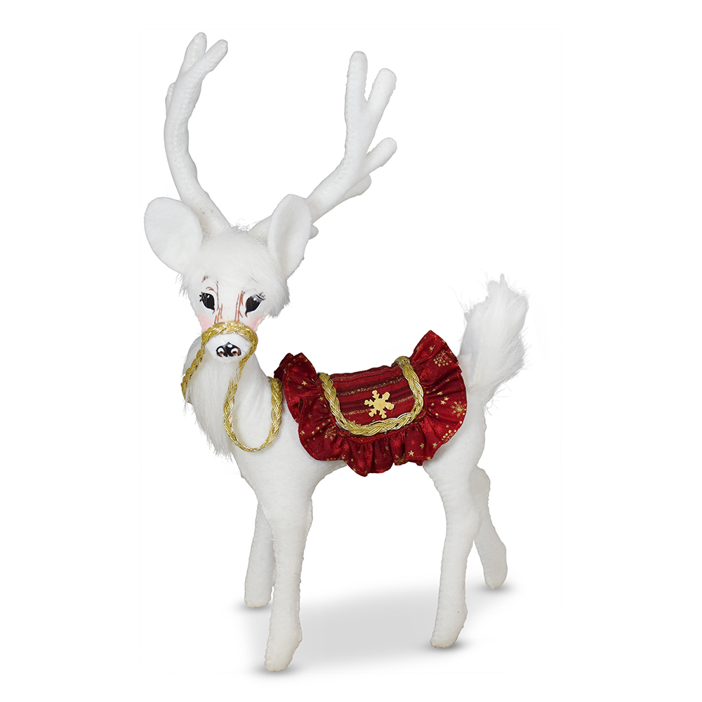 460226 8in Crimson & Gold Reindeer
