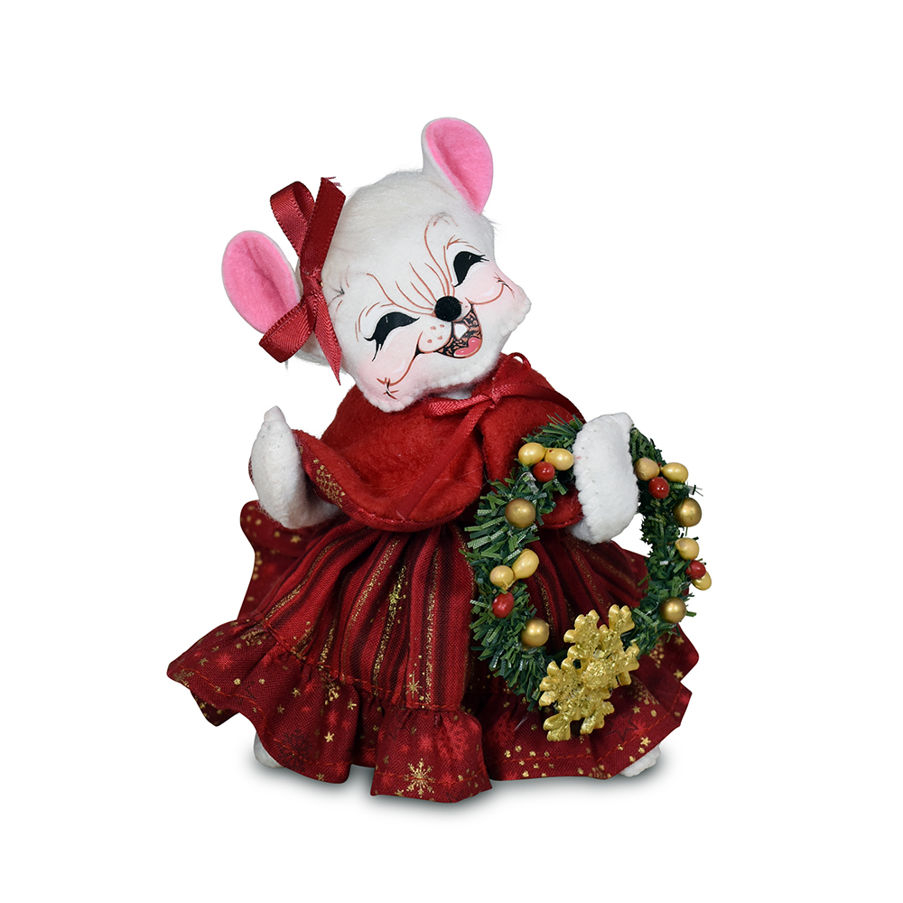 610926 6in Crimson & Gold Mrs Santa Mouse