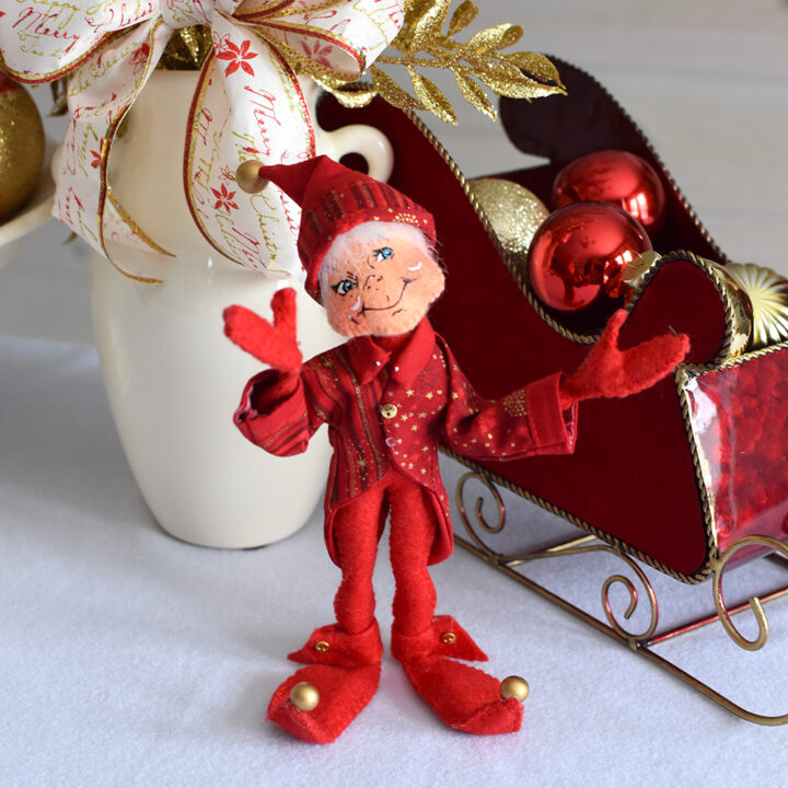 9in Crimson & Gold Elf