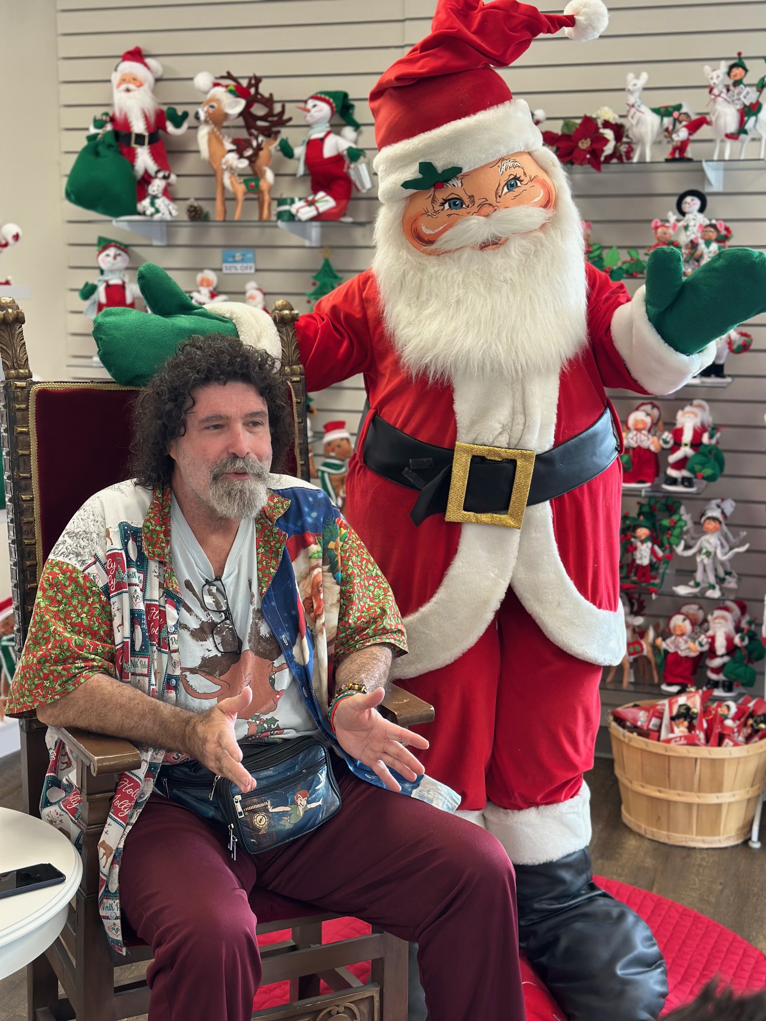 Milk Foley and Santa Claus at Annalee Gift Shop